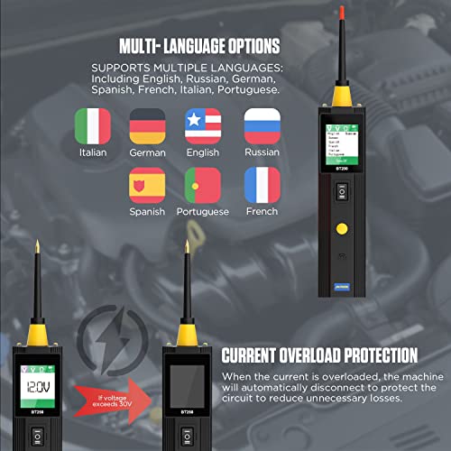 AUTOOL Power Circuit Probe Tester Automotive Circuit Tester Car Fuse Relay Short Tester Breaker Finder 6-30V AC DC Voltage Resistance Diode Electrical System Test Diagnostic Tool for 12V 24V Vehicle - Image 7