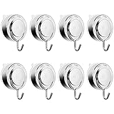 NAVESO Saughaken, 8 Stück Saugnapf Haken Extra Stark, Saughaken Vakuum Wandhaken, Wandhaken Handtuchhaken Ohne Bohren, für Fenster Glas Bad Küche Badezimmer 5KG Belastbar