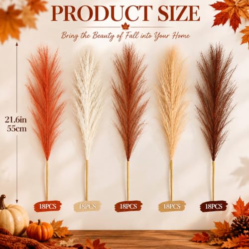 90 Pcs Faux Pampas Grass Bulk for Thanksgiving Fall Decor - Image 2
