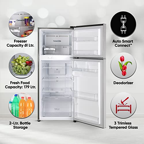 Image of LG 240 L 2 Star Frost-Free Smart Inverter Double Door Refrigerator Appliance (2023 Model, GL-S292SPZY, Shiny Steel, Convertible)