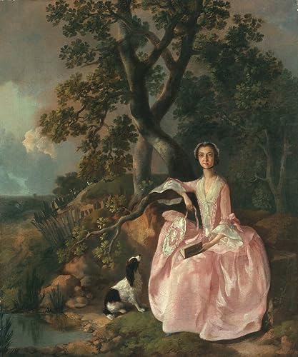 Impression d'art Gainsborough Femme avec un épagneul : affiche décoration murale chambre 60x90