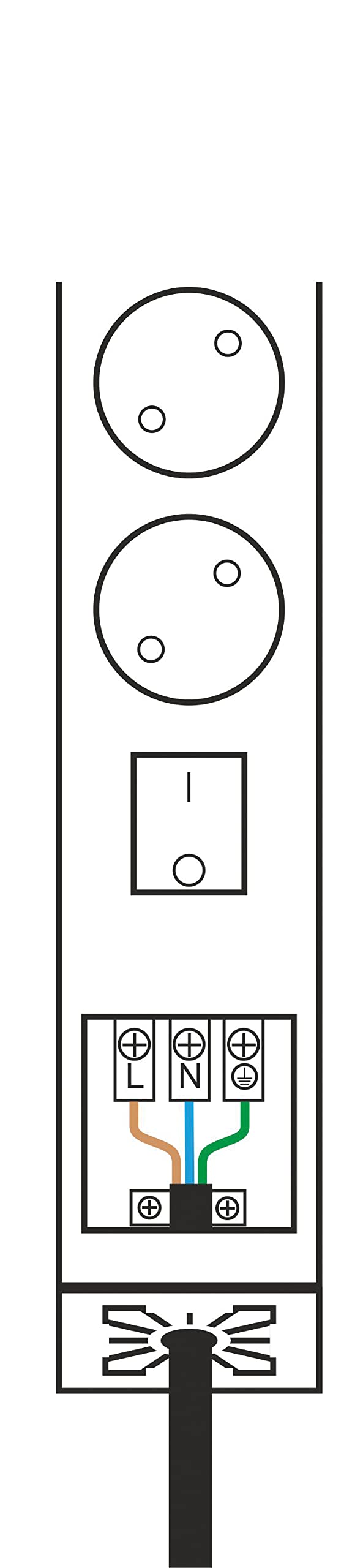 as - Schwabe Multi-Winkel Steckdosenleiste 7-fach ohne Kabel, 19“ RACK, für universellen Einbau in 19 Zoll Netzwerkschränke, 45°-Anordnung, IP20, Schwarz/Aluminium I 18195