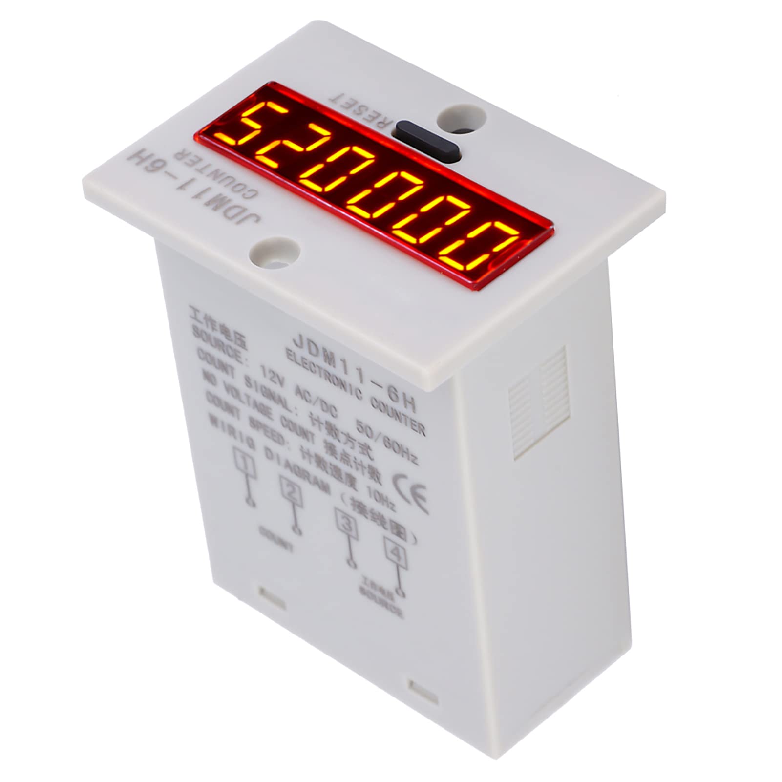 Electronic Counter JDM11, 6H 6 Digits LED Digital Display Relay, Clear Reading, Wide Range Stable & Reliable, Strong Anti Interference, Easy Installation, Suitable for Various