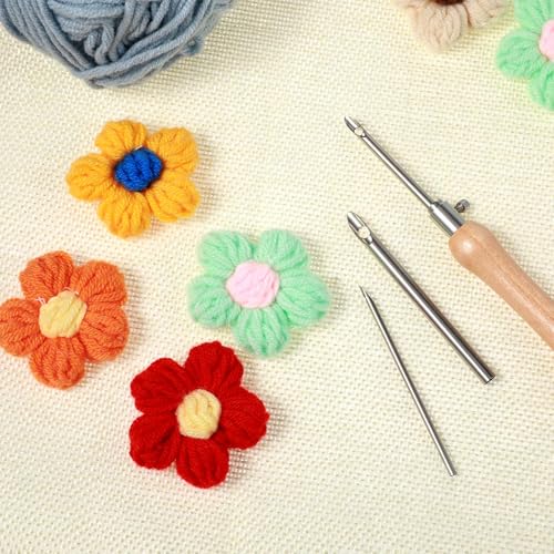 Image of JJUNW 5 Pcs Punch Needle Tool, Interchangeable Head Punch Needle Frame, Embroidery Pen for Beginner DIY Craft Floss Cross Stitching