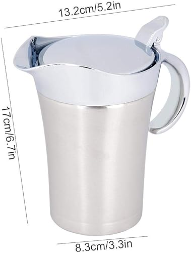 Miniatura 2 de Olla térmica de acero inoxidable 304 de 15.2 fl oz25.4 fl oz, olla de salsa aislada de doble pared con tapa, cubeta para servir con boquilla