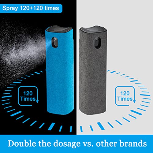 2 Pack Car Touch Screen Mist Cleaner, Walrfid Laptop Screens And Phone Touchscreen Cleaning Kit For Ipad, Iphone, Macbook Pro With Aipods Cleaning Pen, Small Brush And Eyeglass Cloth - Grey And Blue #TOP4