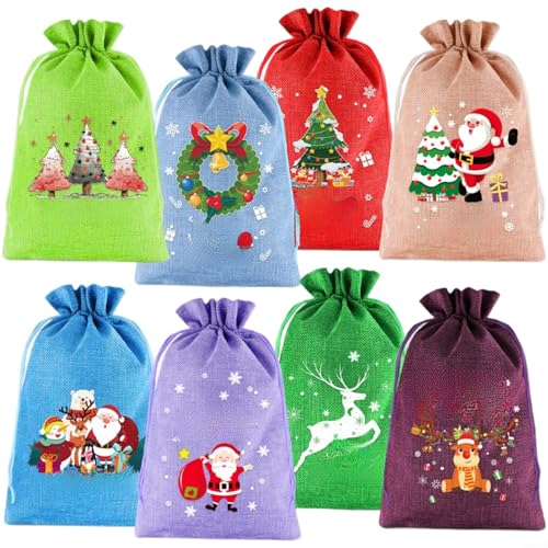 Entgoinggo Weihnachts-Geschenkbeutel mit Kordelzug,...