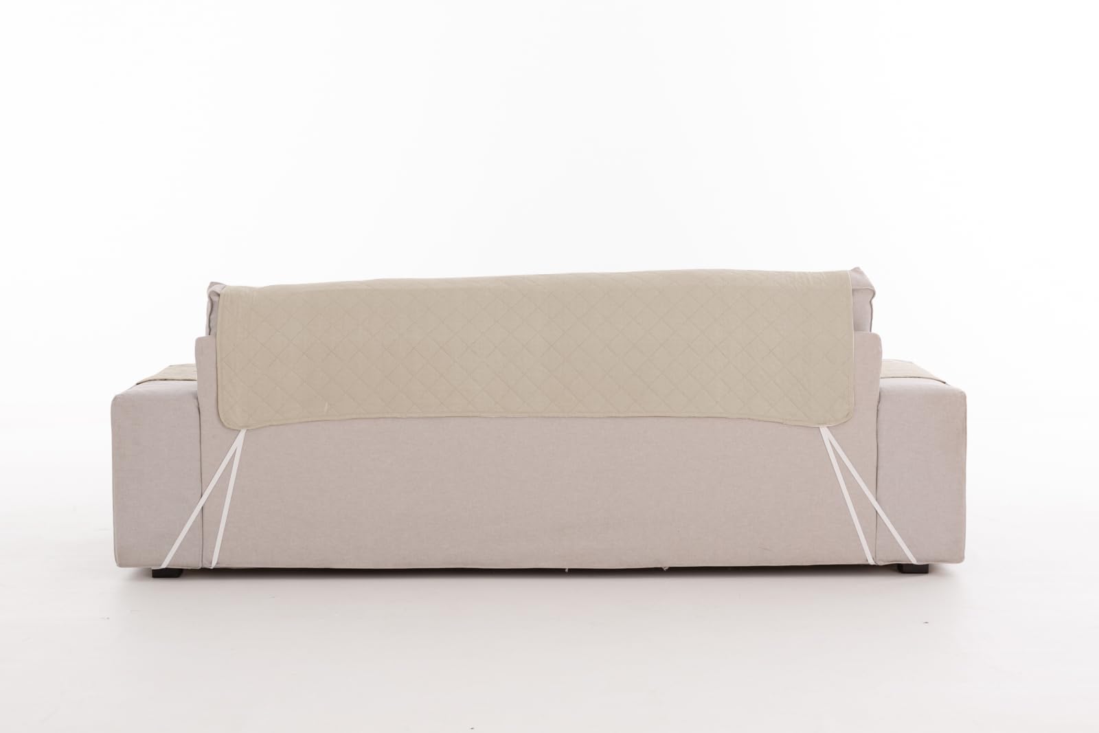Milica Funda sofá Relax Acolchada Reversible 3 plazas con 3 Aperturas | Cubre sofá Lavable diseño Liso en poliéster Suave | Protección práctica para Casas con niños o Animales | Color Marfil Neutro