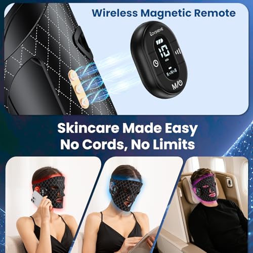 Red Light Therapy for Face – Wireless Red Light Therapy Mask LED Face Mask Light Therapy with 320 LEDs, 3 Modes, Skin Rejuvenation, Anti-Aging Skincare Ideal Beauty Gift for Women & Men