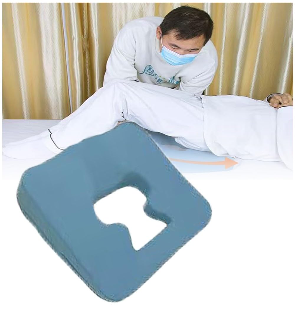 Anti-Dekubitus-Kissen Für Bettlägerige ältere Menschen, Orthopädisches Sitzkissen T-förmige Öffnung Memory-Schaum Langsamer Rückprall Dreieckiges Gefälle-Design