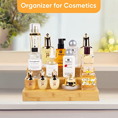 Milltu Bamboo Spice Rack Organizer For Cabinet 3 Tier Countertop Step Spice Shelf For Kitchen Storage And Organizer (2 Pack, Cabinet) #TOP4