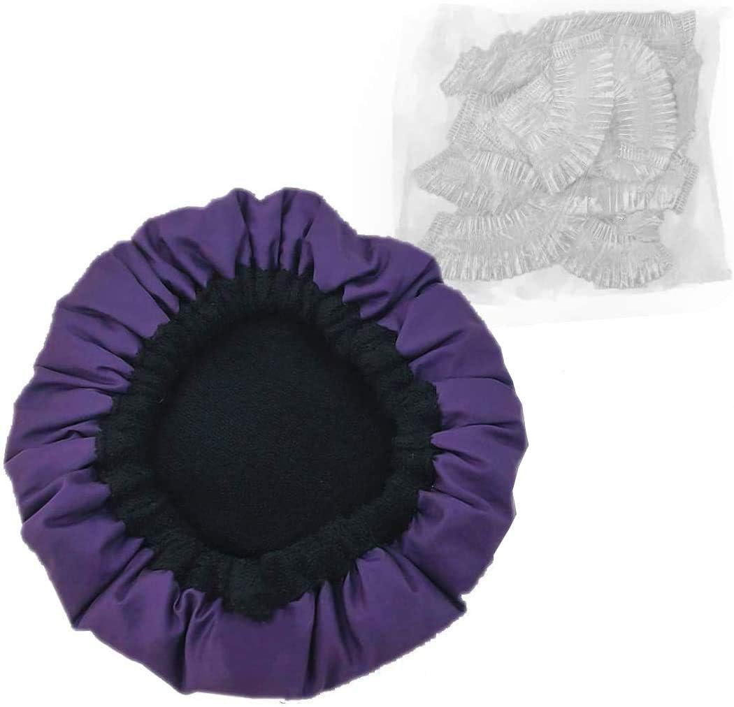 Heat Cap for Deep Conditioning,100% Natural Flaxseed Thermal Cap, Microwavable Treatment Steaming cap, Hair Styling and Treatment Steam Cap with 10 Pcs Disposable Shower Caps, Purple…