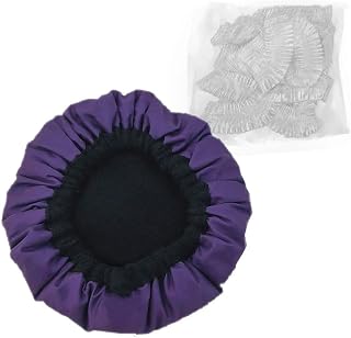 100% Natural Linen Seed Heated Hat with 10 Disposable Shower Caps, Microwave Heated Hat, Wireless Hair Care Hat for All Types and Hair Textures (Purple)