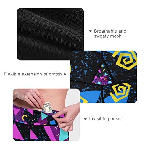 80S High Waisted Leggings For Women 90S Mesh Leggings Tummy Control Yoga Pants With Pockets Athletic Running Gym Joggers #TOP3