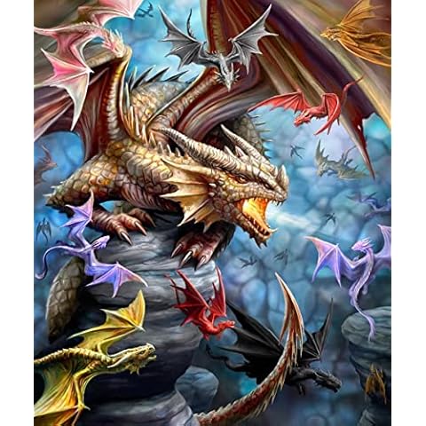 Anne Stokes Dragon Clan Queen Size Raschel Plush Dragon Blanket, Measures 79 x 94 inches Cover
