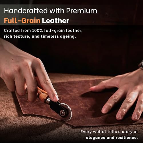 AirTag Wallet for Men – Slim RFID Blocking Leather Wallet with Built-in AirTag Holder, Holds 8 Cards, ID Window, Premium Full Grain Leather, Minimalist Front Pocket Wallet2