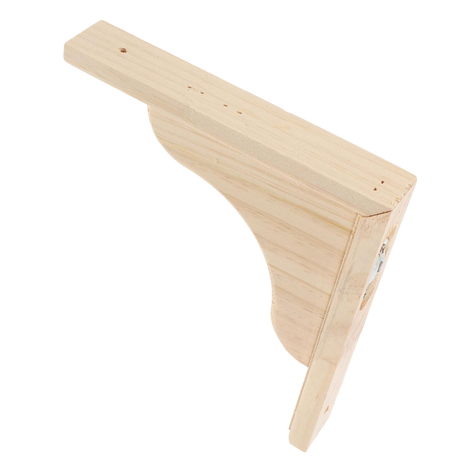 1Pcs Wooden Shelf Brackets, Unfinished 6 Inch Triangular Wooden Shelf Brackets, for Living Room Kitchen Space-Saving Corner Shelving