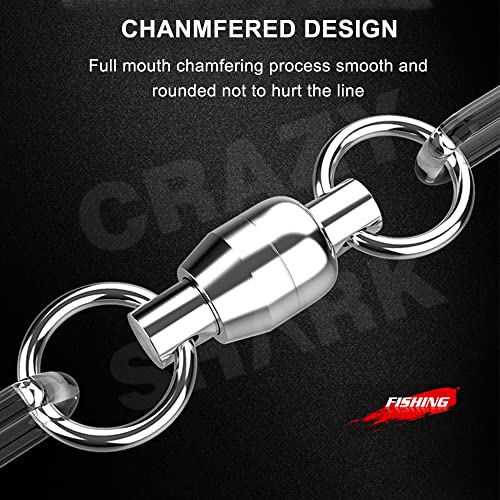 CRAZY SHARK 20pcs Fishing Barrel Swivels Rolling Swivels, Fishing Connector, Sea Fishing Rolling Bearing Snap Connector, Carp Fishing Tackle Accessories, Fishing Swivels for Freshwater Sea Fishing - Image 6
