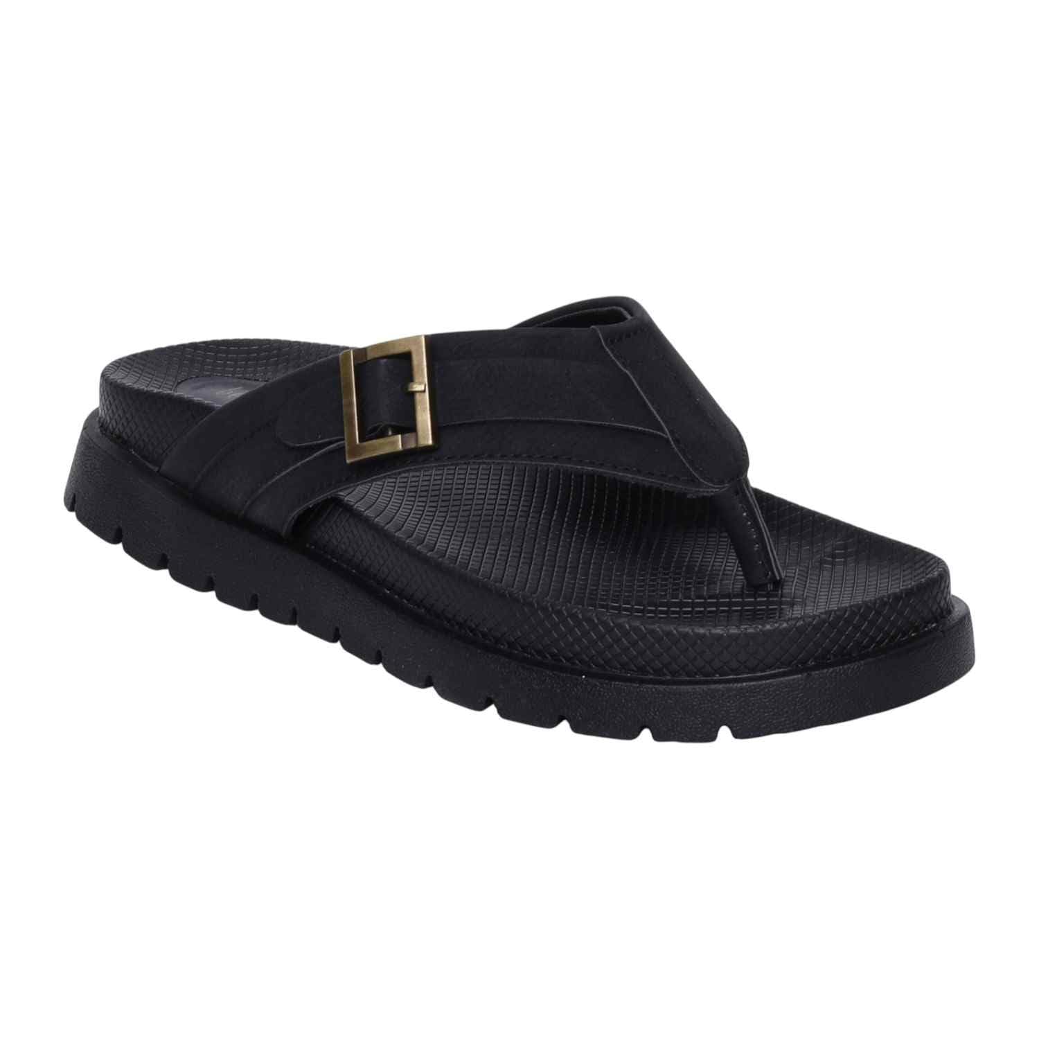 bellissimo Mens Black Edge Buckle Sandal-picture-26