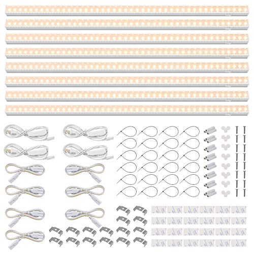 Barrina T5 Grow Lights for Indoor Plants, Full Spectrum, 4ft 160W (8 x 20W, 1000W Equivalent), Plant Growing Lamps, Plant Lights for Indoor Plants, Greenhouse, Plug and Play, Yellow 8-Pack by Barrina - Used condition - US$66.80