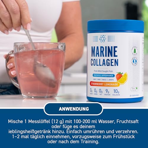 Applied Nutrition Marine Collagen - Kollagen Pulver aus Hydrolysiertem Kollagenprotein für Gesunde Haut, Haare, Nägel (300g (Pack of 1), Unflavoured)