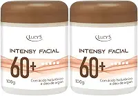 Kit 2 Creme Facial Rosto 60 P/Rugas Antirrugas Antissinais - Ácido Hialurônico e Óleo de Argan 100g