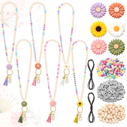 Tondiamo 1321 Pcs Teacher Lanyard DIY Making Kit Back to School Flower