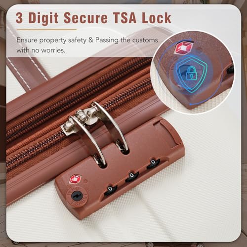 Hardshell Luggage Sets 3 Pieces 20"+28" Luggages and Cosmetic Case Spinner Suitcase with TSA Lock Lightweight3