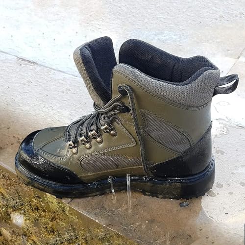 8 Fans Wading Boots for Men,Anti-Slip Rubble Sole Comfortable Durable Material Good for Fishing or Hunting4