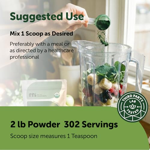 Image of Micro Ingredients Organic Spirulina Powder, 2lb | Blue-Green Algae, Rich in Vegan Protein, Vitamins & Minerals | Source of Natural Chlorophyll & Enzymes | Non-GMO, Gluten-Free, No Additives