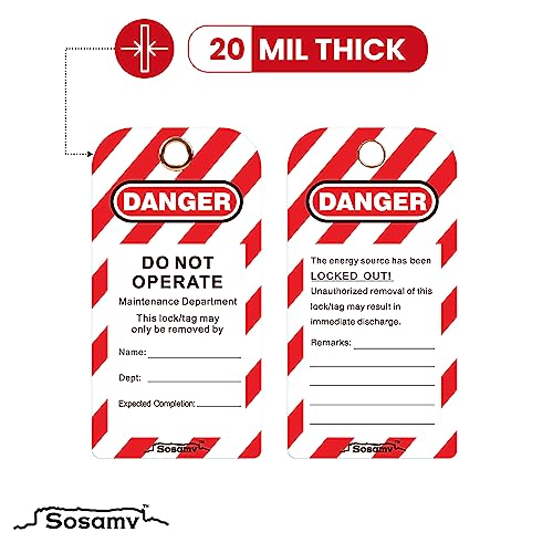 SOSAMV Etiquetas de identificação de bloqueio - Etiquetas Loto para bloqueio de etiqueta - 40 etique