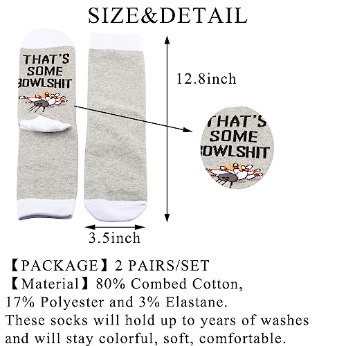 BDPWSS Bowling Lover Gift That's Some Bowlshit Funny Bowler Gift 2 Pairs Bowling Ball Socks Bowling Player Gift2
