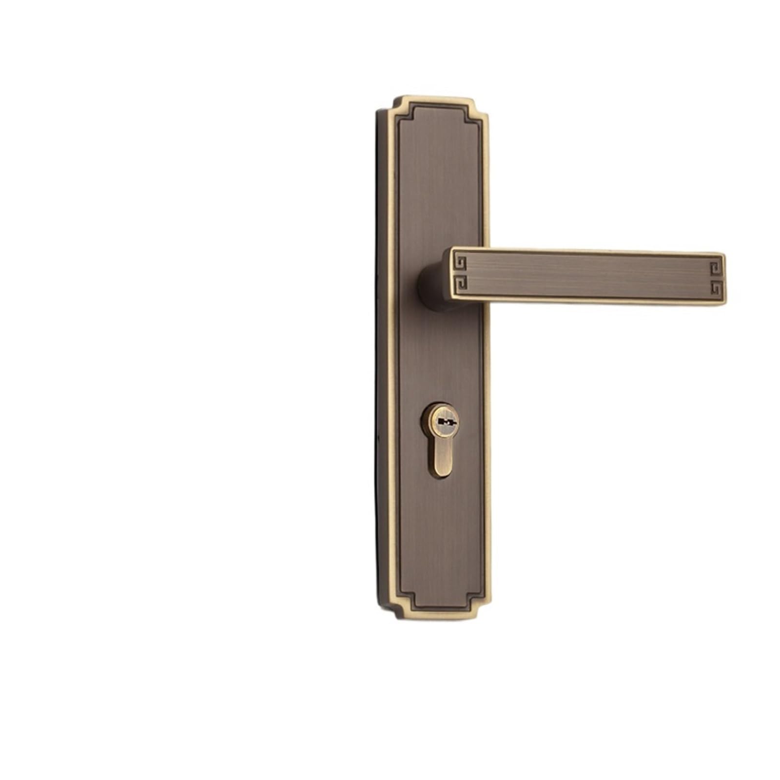Serrure de porte silencieuse en cuivre pur pour chambre en laiton café antique