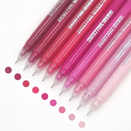 Yolaka Gel Pens with 0.6mm Fine Point, 9 Colors Acrylic Drawing Gel Pen