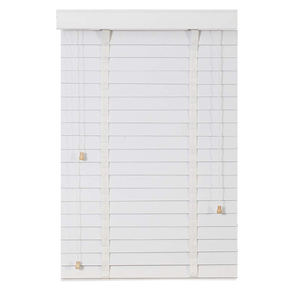 Store en bois blanc 60 cm persienne à lattes 50 mm pour porte