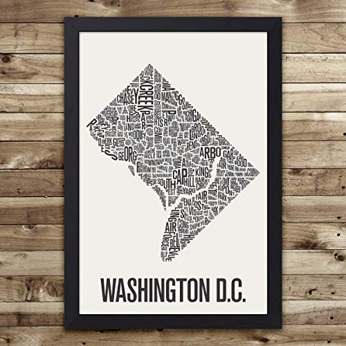 Washington DC Neighborhood Map Print, Washington DC Wall Art, Map Wall Decor, Washington DC Office Decor, Washington DC Gift
