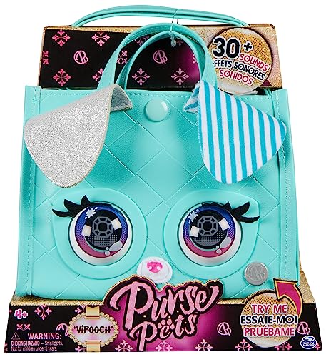PURSE PETS - BOLSO NIÑA MASCOTA INTERACTIVA - VIPOOCH PUPPY - Bolso Interactivo Niña Cachorro con más de 30 Sonidos y Reacciones - 6066781 - Juguetes Niña 5 Años +