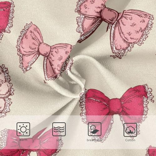 Wusikd Cute Pink Red Bows Girls' Underwear Cotton Girls Briefs Soft Toddler Underwear 2T3