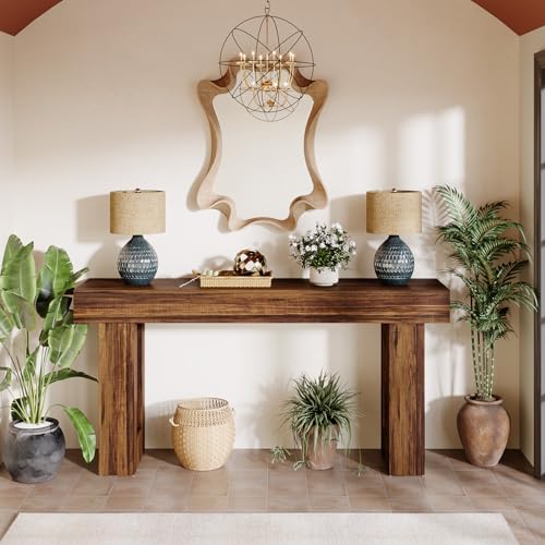 Tribesigns JW0909 Farmhouse Console Table, 63-Inch Long Narrow Sofa Table Behind The Couch, Wooden Rectangular Entryway Table For Entrance, Hallway, Living Room, Rustic Brown thumb #5