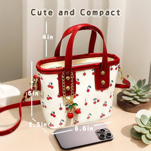 Small Cute Cherry Purse for Women, Vegan Lerther Crossbody handbag Tote Bag2