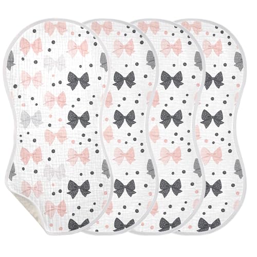 xigua Bows Baby Burp Cloths for Newborn Boys and Girls 2 Pack, Soft & Absorbent Cotton Baby Burp Cloth, Baby Washcloths, Newborn Towel, Burp Rags3