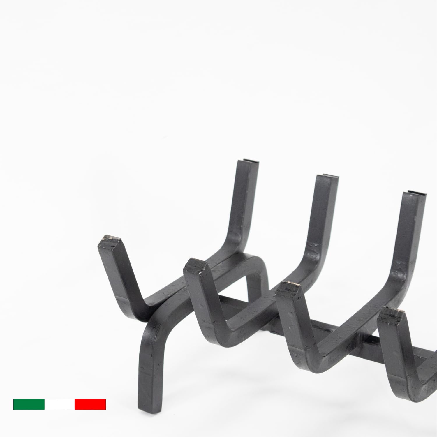 MOHOME Brucialegna per Camino in Ferro Battuto Nero Made in Italy 5 Barre Griglia 30x20x15 cm Braciere per Camino Poggia Legna Piedi Rialzati Portalegna per Caminetti Accessori Attrezzi Camino