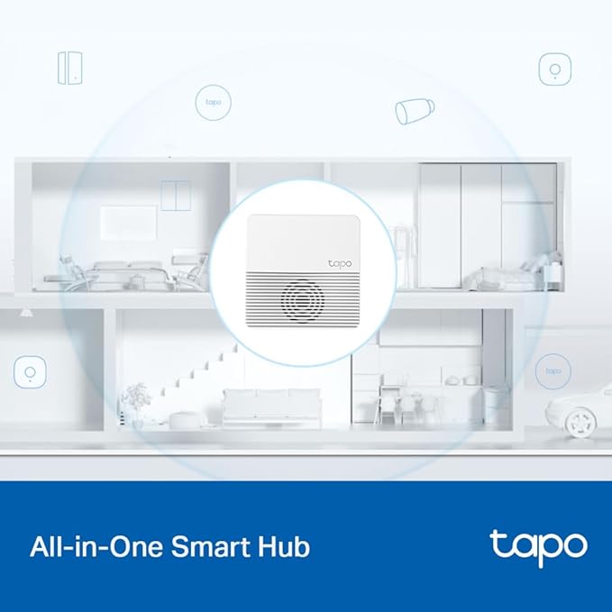 TP-Link Tapo Smart Hub with Built-In Chime, REQUIRES 2.4GHz Wi-Fi, Connect up to 64 Smart + 4 Camera Devices, Sub-1G Low-Power Wireless Protocol, 512GB Local Storage, Tapo H200