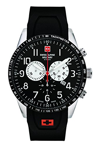 Swiss Military Hanowa Orologio Uomo SMWGN0001701 - Quarzo Svizzero, Cassa 43mm, Vetro Zaffiro, Silicone Nero