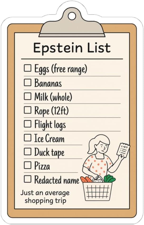 Epstein List Sticker Funny Meme Stickers Conspiracy...