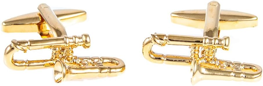 MRCUFFTrombone Pair Cufflinks in a Presentation Gift Box & Polishing Cloth
