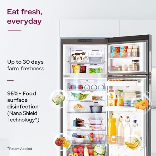 Image of Godrej 308L 2 Star|5 Years Comprehensive Warranty| | AI Powered | 4-in-1 Freezer Convertible| 95%+ Food Surface Disinfection| Frost Free Double Door Refrigerator (RF EON 331BN RCIT GR BK)