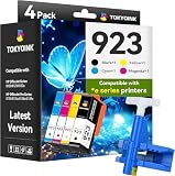 TOKYOINK 923 Ink Cartridges Combo Pack Replacement for HP 923 923e Ink Cartridges Work for OfficeJet 8120 8122e 8123 OfficeJet Pro 8130 8135e 8138e 8139e Printer Without Chip with New Tool (4 Pack)