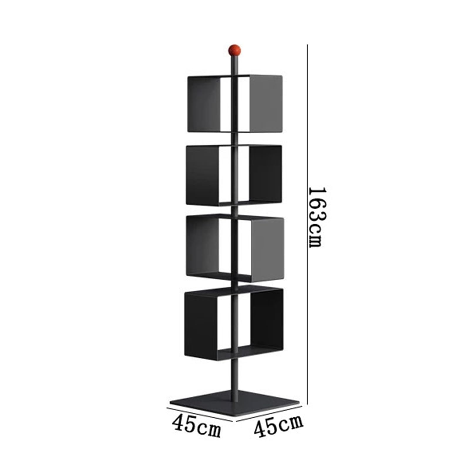 Vitrinenregale Rotation bodenstehender moderner kreativer Eisen-Bücherregal-Eck-Minimalismus-Display-Aufbewahrungsständer freistehend