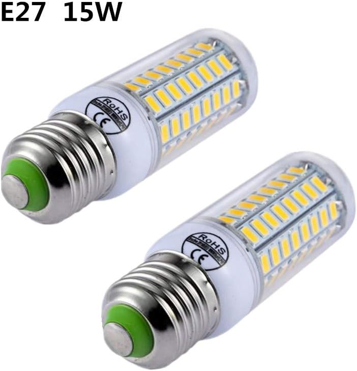 E27-2PACK 15W 72LEDs SMD5730 AC:85-265V LED Corn Light Bulb LED Corn lamp LED Light Bulb (Warm White, E27)